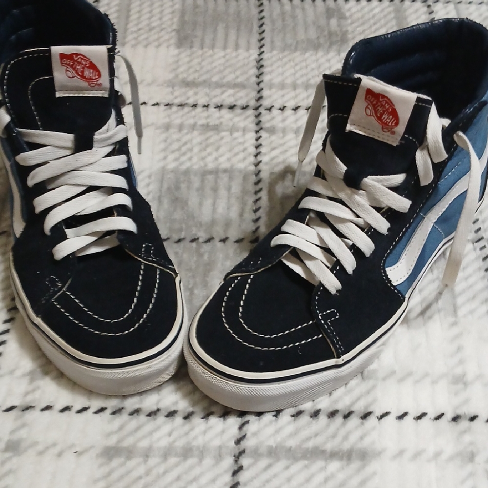 Vans High-Top Sneakers - Navy and White